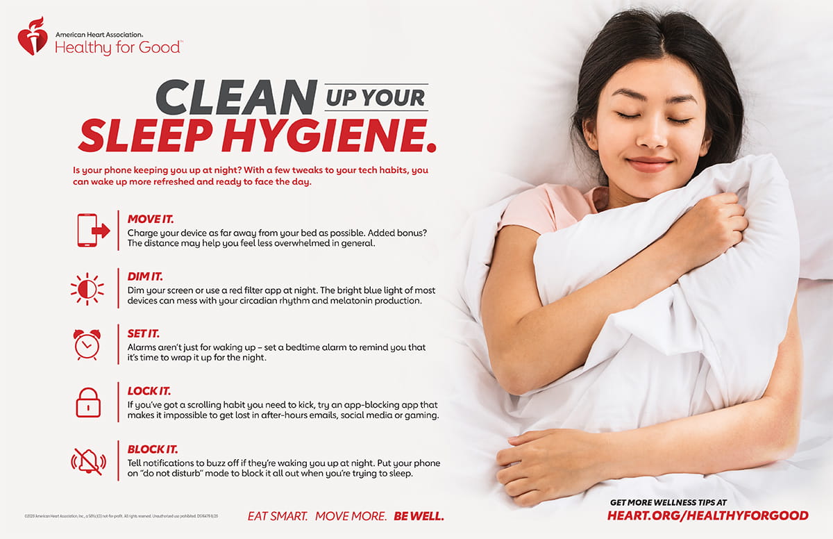 How to Sleep Better Infographic | American Heart Association CPR ...