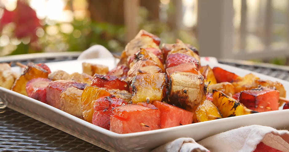Grilled Fruit Kebabs with Balsamic Drizzle