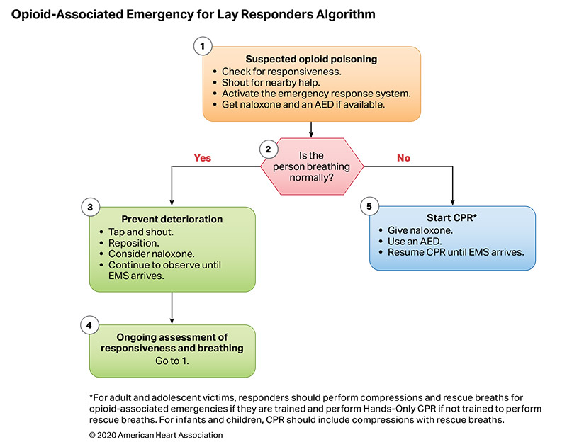 Figure 10. Opioid-Associated Emergency for Lay Responders Algorithm