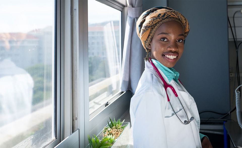 female doctor with stethoscope