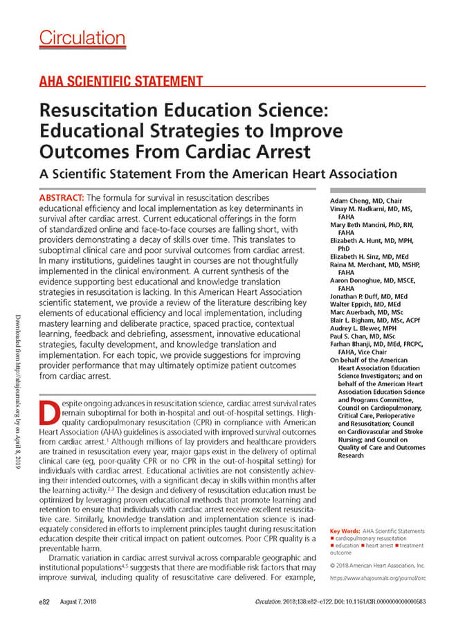 Circulation Resuscitation Education Science cover