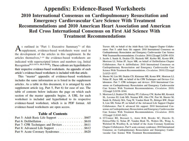 Evidence-Based Worksheets 