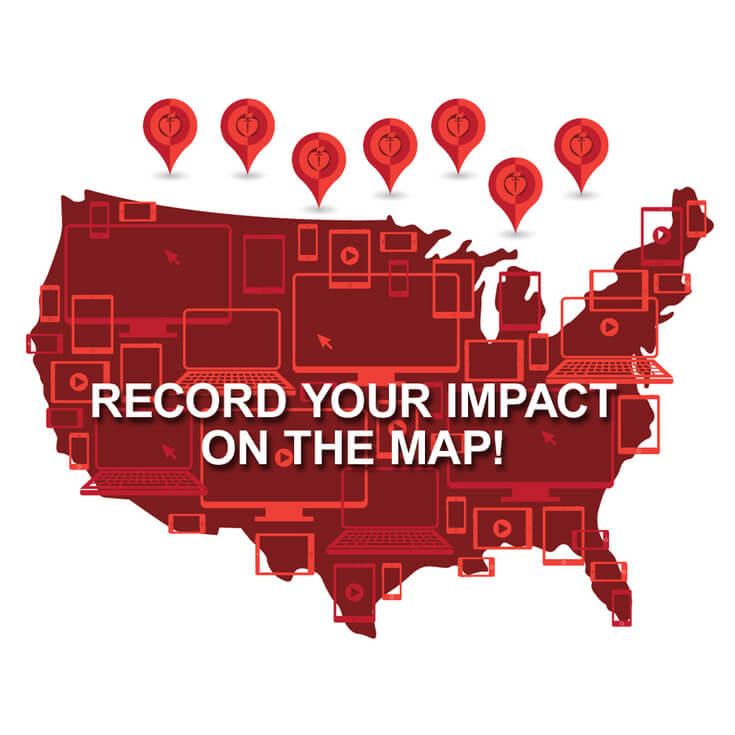 Record Your Impact on the Map! community CPR tracker map square