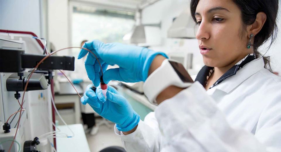 young researcher working in a lab