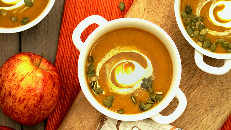 Indian spiced pumpkin apple soup recipe