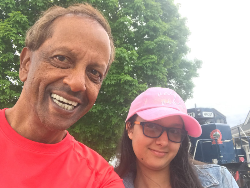 Heart attack surivor Kumar Seetharam (left) with his daughter, Faith. (Photo courtesy of Kumar Seetharam)