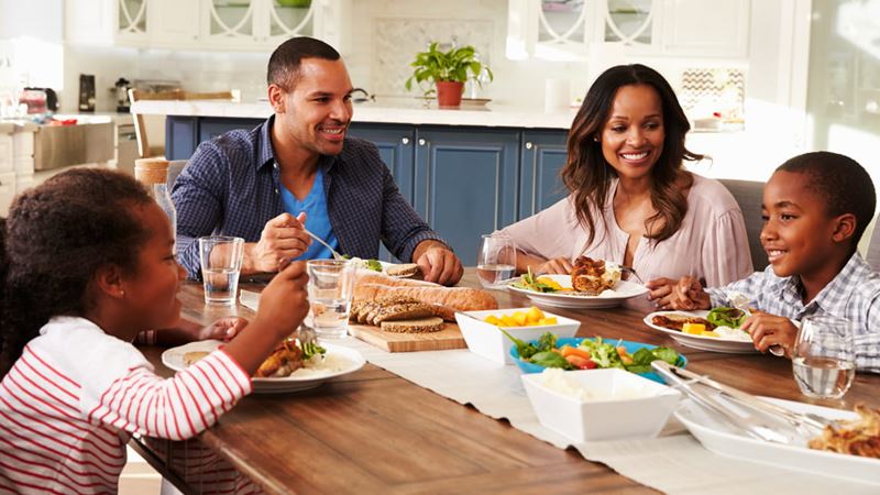 family eating meal