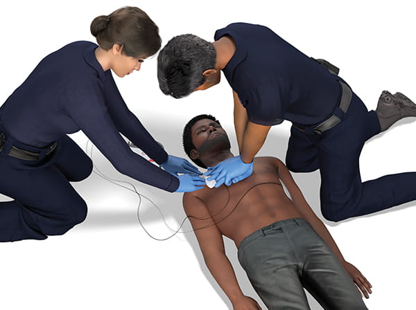 Figure 5. Rescuer position and hand location for chest compressions