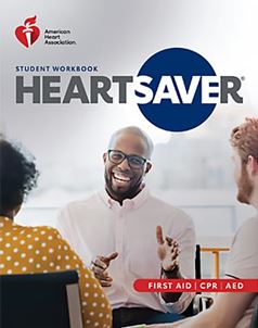 First Aid CPR AED Heartsaver Student Workbook cover 375x475 First Aid CPR AED Heartsaver Student Workbook cover 375x475